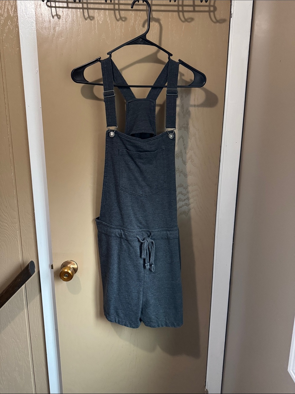 Wallflower Charcoal Gray Short Overalls Romper